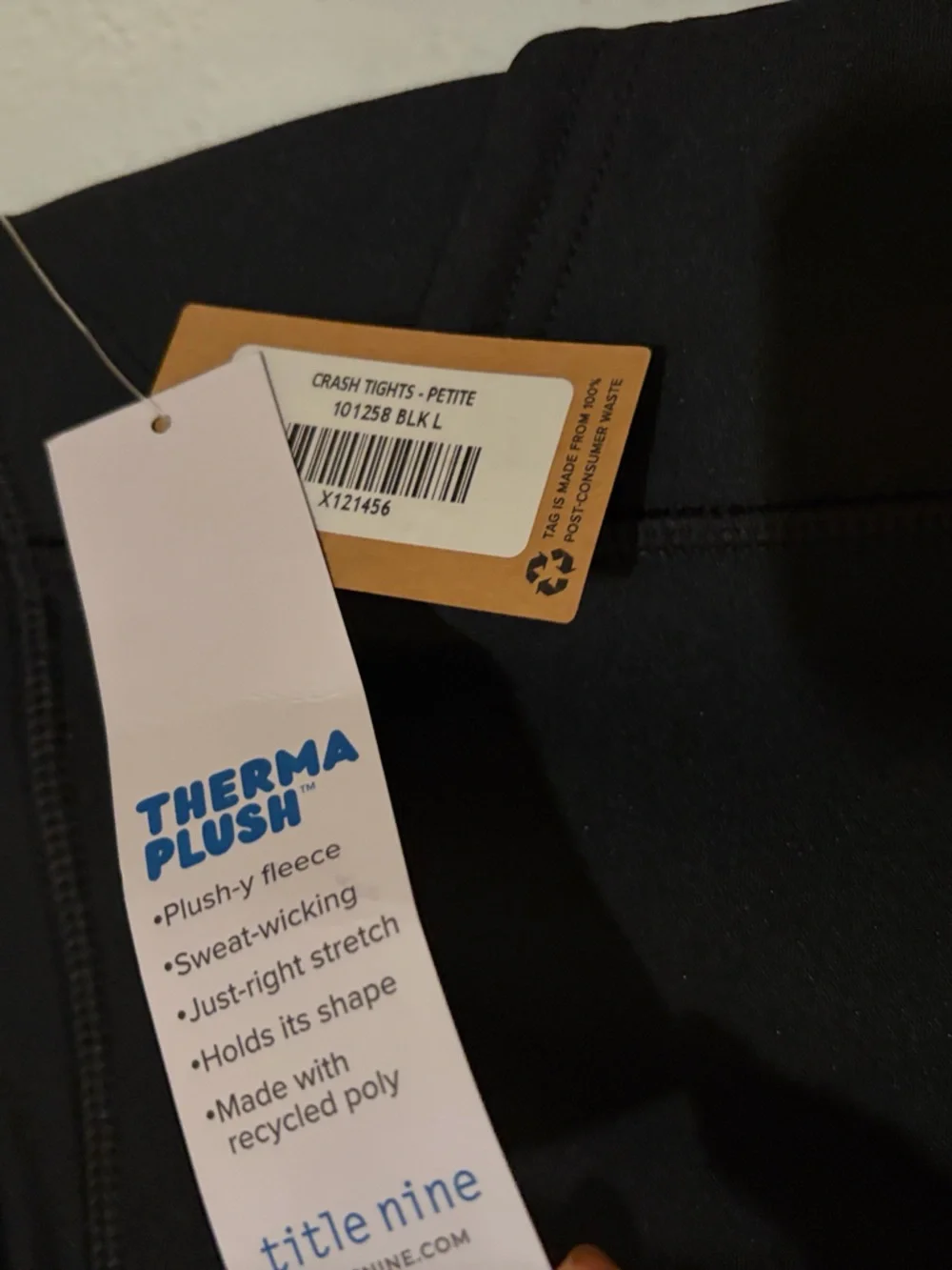 Title Nine Crash Tights Fleece Performance Leggings Pockets Reflective Petite - Picture 6 of 6